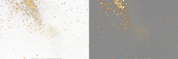 Fototapeta na wymiar Gold blowing glitter png. Gold confetti. Glitter isolated on transparent background. Glitter and sprinkles. Bright festive tinsel of gold color