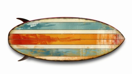 Retro 60s style surfboard, standing alone