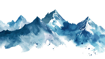 Eisberge Landschaft Berge Wasserfarben Aquarell Outdoor Natur Alpen Vektor - obrazy, fototapety, plakaty