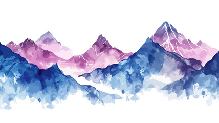 Eisberge Berge Wasserfarben Outdoor Natur Landschaft Alpen Vektor - obrazy, fototapety, plakaty