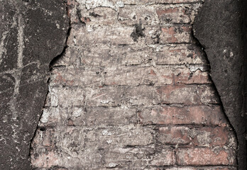 texture of old shabby brick wall