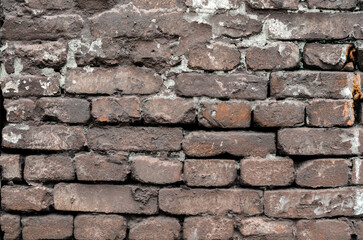 texture of old shabby brick wall