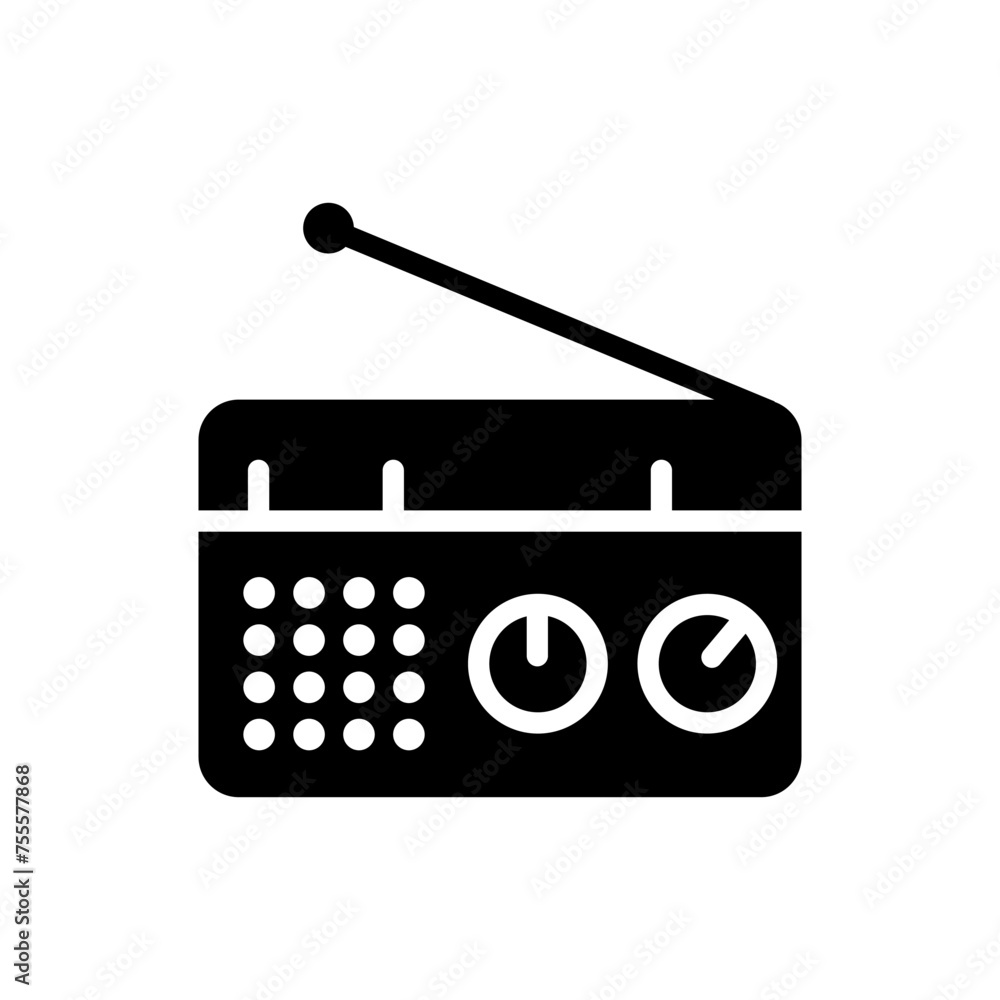 Poster radio glyph vector icon isolated on white background. radio glyph vector icon for web, mobile and ui