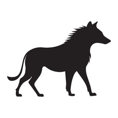 A black fox vector animal on white background