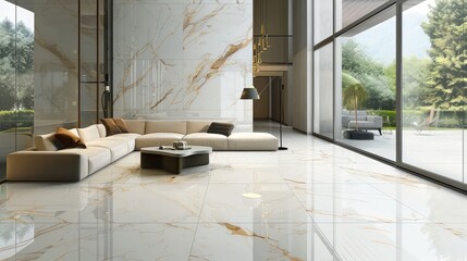 Apartment in white and gold marble style