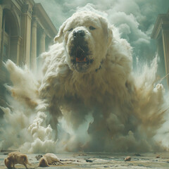 big monster dog destroying the world