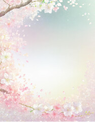 【縦写真】桜の背景素材 - obrazy, fototapety, plakaty