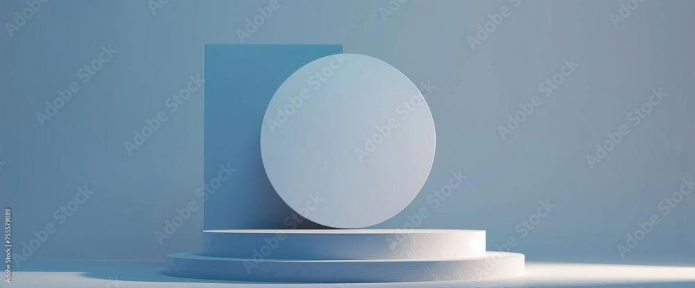 Poster a modern 3d mockup of a poster stand with an open area for text, set against a solid background. the