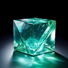 crystal glass cube. Generative AI