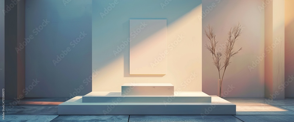 Poster a realistic 3d mockup of an indoor poster display featuring an empty space for customized text, set 