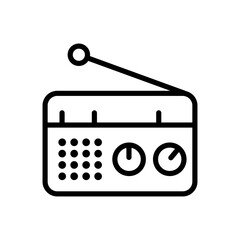 radio outline vector icon isolated on white background. radio line vector icon for web, mobile and ui design