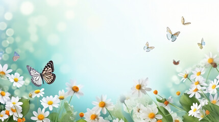 Nature of butterfly and flower in garden using.