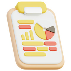 Business report related 3D icon on transparent background, perfect for any design need