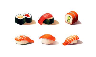 sushi vector flat minimalistic asset isolated vector style illustration