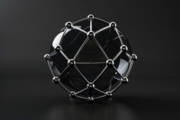 a sphere with connected lines - obrazy, fototapety, plakaty