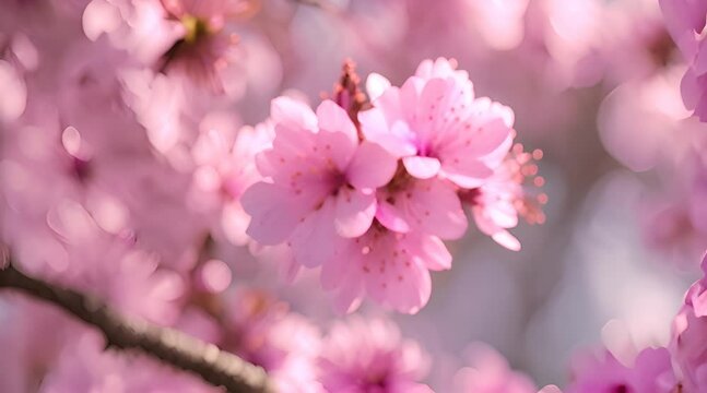 pink flowers, sakura bloom