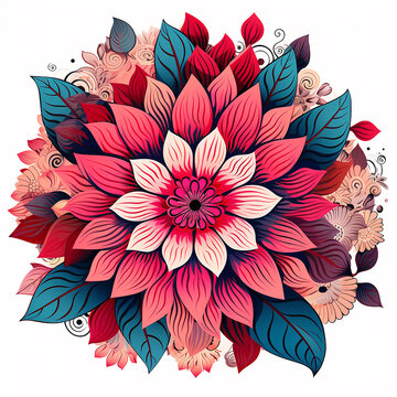 3d photo of flower floral pattern made with generative ai