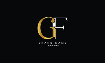 GF, FG, Abstract initial monogram letter alphabet logo design