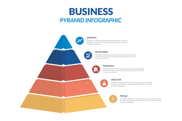 Abstract 3D digital business Infographic. Can be used for workflow process, business pyramid, banner, diagram, number options, work plan, web design. - obrazy, fototapety, plakaty