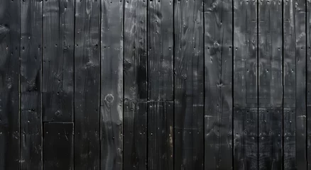 Fototapeten Black wood plank widescreen texture. Bamboo slat dark large wallpaper. Abstract wooden panoramic background. © Svetlana
