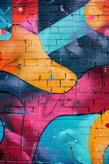 colorful painted graffiti on a brick wall