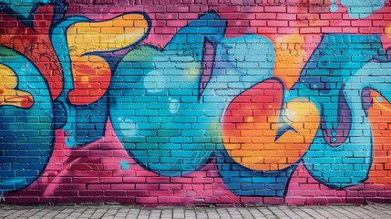 colorful graffiti wall in the street