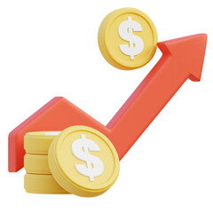 Business profit related 3D icon on transparent background, perfect for any design need