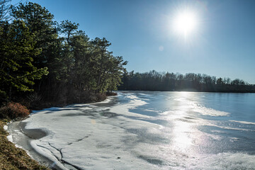 Icy Mountaintop Lake