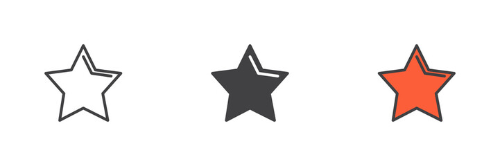 Star, favorite different style icon set