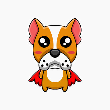 cute vector design illustration mascot dog hero