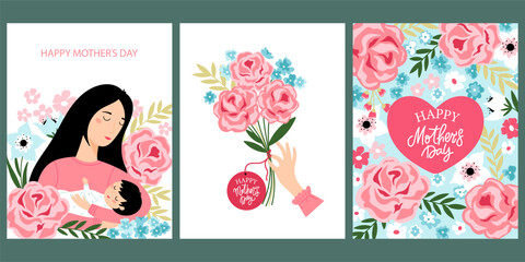 Mother's day greeting card set