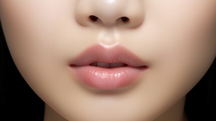 Naklejka premium close up portrait of a woman lips skin care, ai