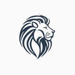 a logo of a lion, for finance business, minimal, vector, vector illustration line art