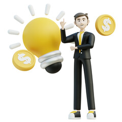 Business related 3D illustration on transparent background, perfect for any design need