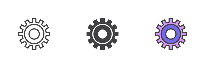 Setting gear different style icon set