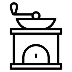 Hand coffee grinder icon