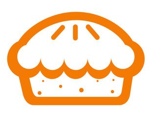 Cake, pie logo design in minimalistic style. Fast food icon. Vector illustration.