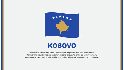 Kosovo Flag Abstract Background Design Template. Kosovo Independence Day Banner Social Media Vector Illustration. Kosovo Cartoon