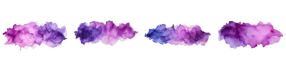Purple watercolor stain isolated on transparent background