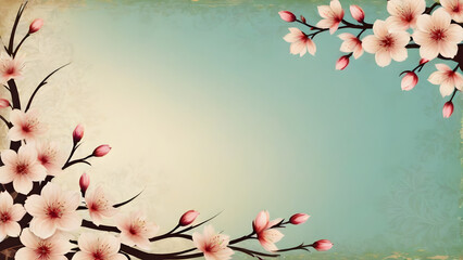 Vintage spring cherry blossom concept