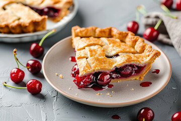 cherry pie on a plate