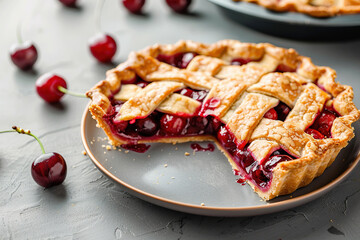 cherry pie on a plate