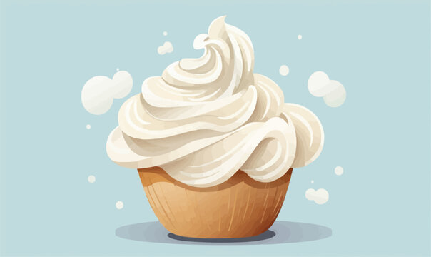 Whipped cream vector flat minimalistic isolated vector style illustration