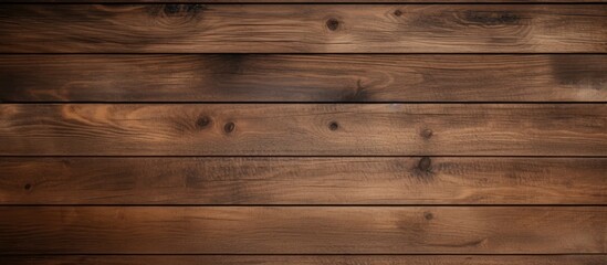Obraz na płótnie Canvas A solid wooden wall with a rich brown background, showcasing a retro and textured appearance. The wood exudes warmth and character, adding a rustic charm to the space.