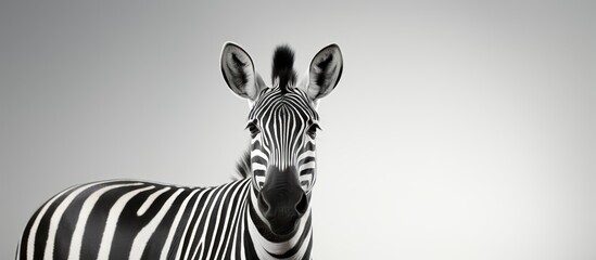 Zebra on a gray background.