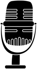 professional illustration headset silhouette record logo podcasting icon podcast outline sound music asmr microphone mic media speech radio studio shape asmr microphone for vector graphic background