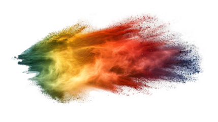 Bolivia flag colours powder exploding on isolated background
