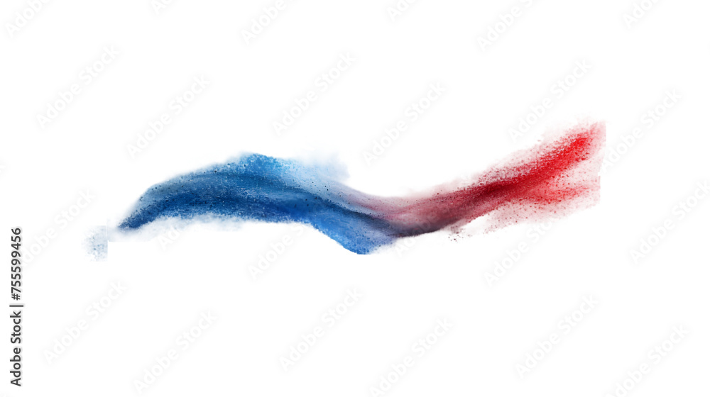 Poster cabo verde flag colours powder exploding on isolated background