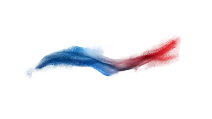 Cabo Verde flag colours powder exploding on isolated background