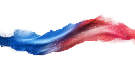 Costa Rica flag colours powder exploding on isolated background